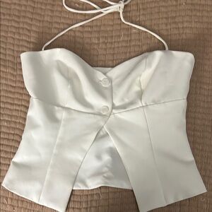 superdown White Strapless Top